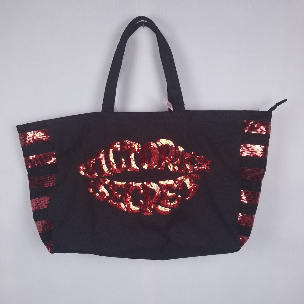 Victoria’s Secret Sequin Red Lip Weekender Tote